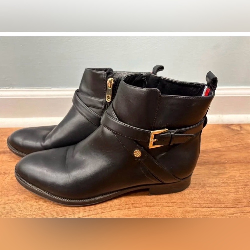 Tommy Hilfiger Black Ankle Boots size 10